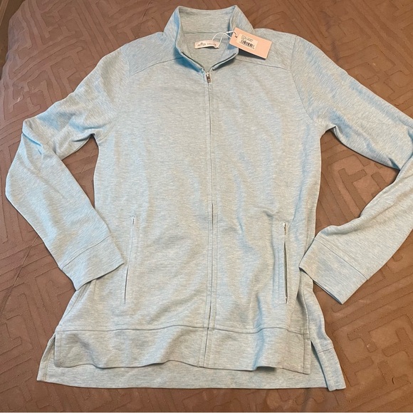 Peter Millar Women’s Light Blue Full Zip Sweatshirt Jacket Small S NWT New - Picture 2 of 6